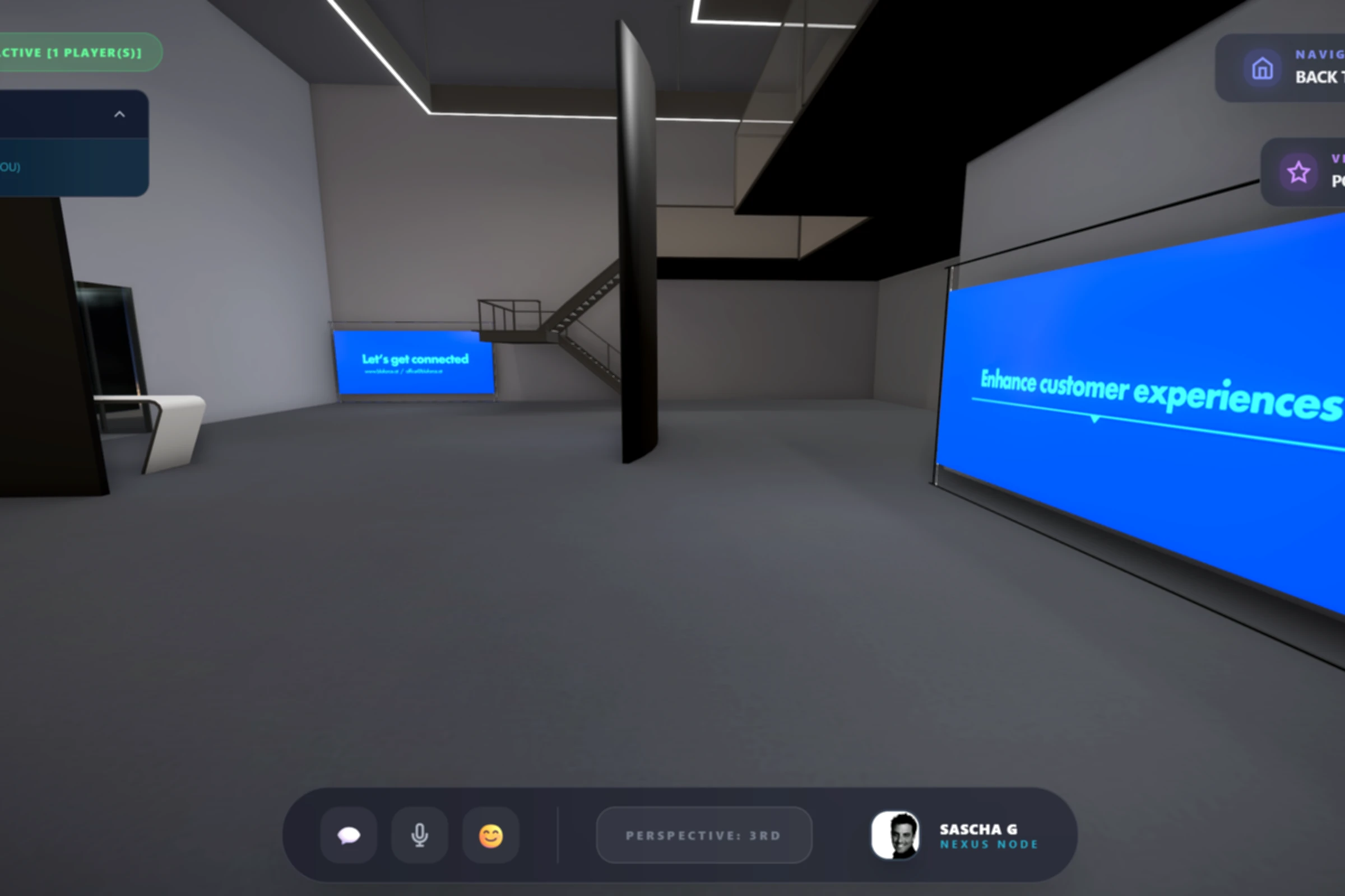 GreenGalaxy XR room with product content and collaboration controls